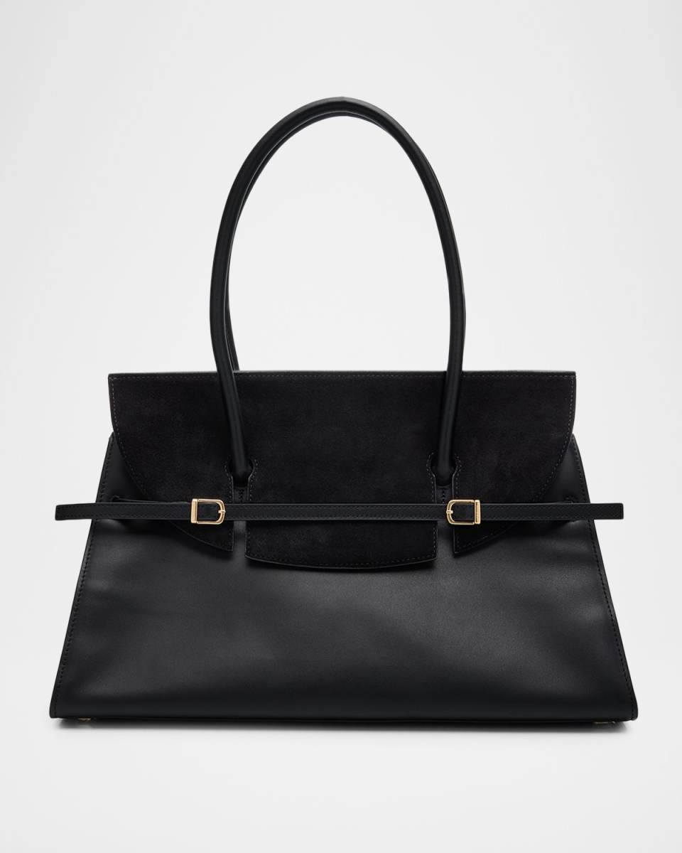 River Suede Flap Leather Shoulder Bag